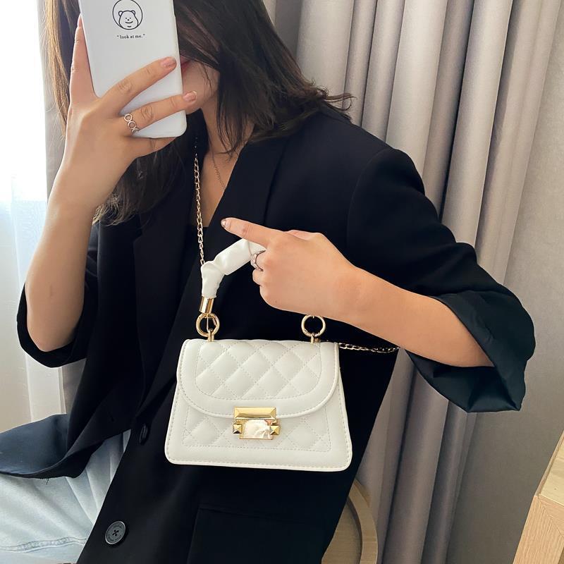 夏天小清新包包女2021流行新款潮韓版百搭單肩斜挎時尚鏈條手提包