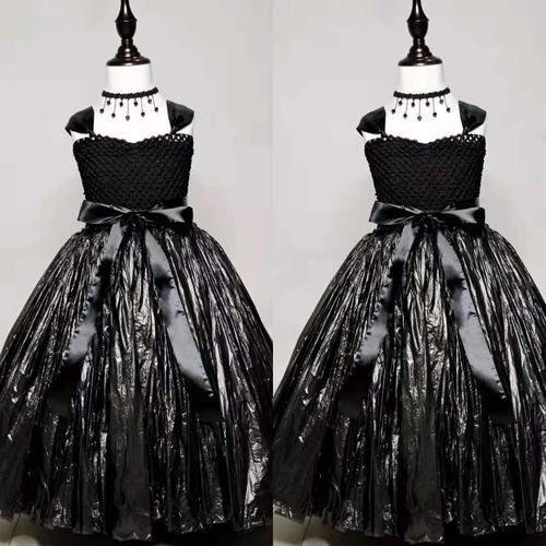 環保服裝兒童時裝秀創意女孩走秀手工製作半成品材料包親子表演服