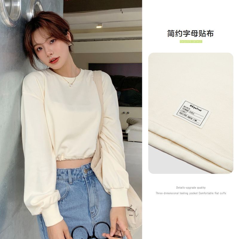 75832-森马卫衣女抽绳简约百搭2021秋季新款套头衫小心机上衣休闲风-详情图