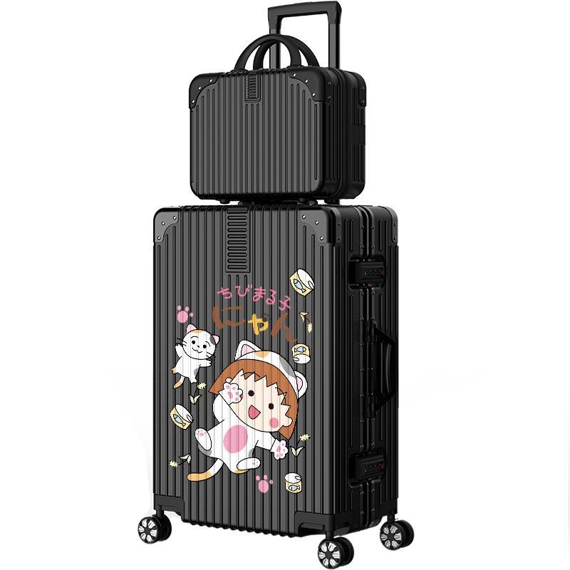 Suitcase female Japanese 20-inch small boarding trolley case 2021 new password leather case male strong and durable