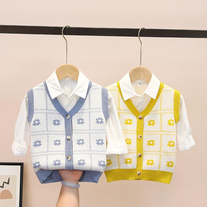 1-5男宝宝洋气毛衣马甲男童婴儿童秋装2线衣显瘦中小童背心针织衫