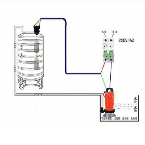 浮球重锤式220v开关水泵水塔拉接线水位自动控制器抽水开关【3月23