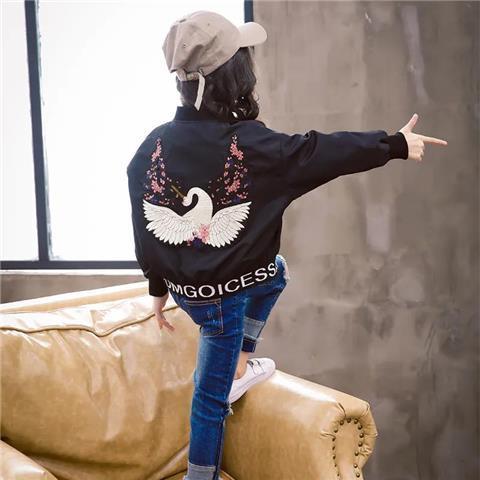 Children's clothing girls autumn jacket little girl 2021 new middle and big children's spring and autumn foreign style jacket thin top