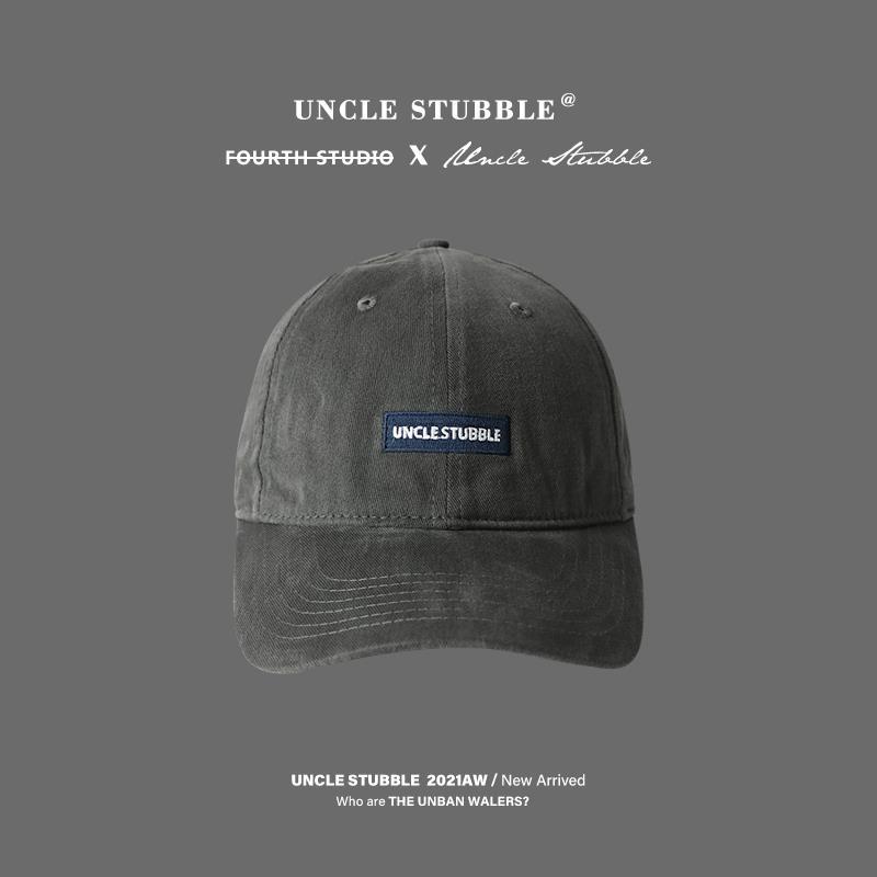 Uncle Hu stubble new hat original gray soft top baseball cap peaked cap male Korean version all-match knitted hat girl
