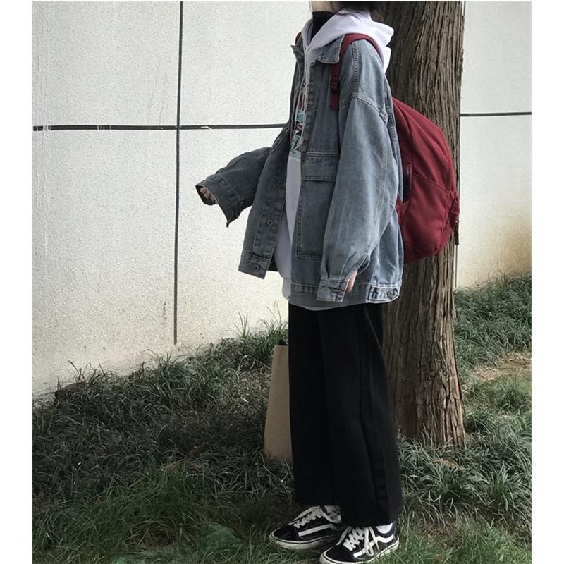 Denim jacket female Korean version loose autumn ins new small retro casual all-match student gown jacket