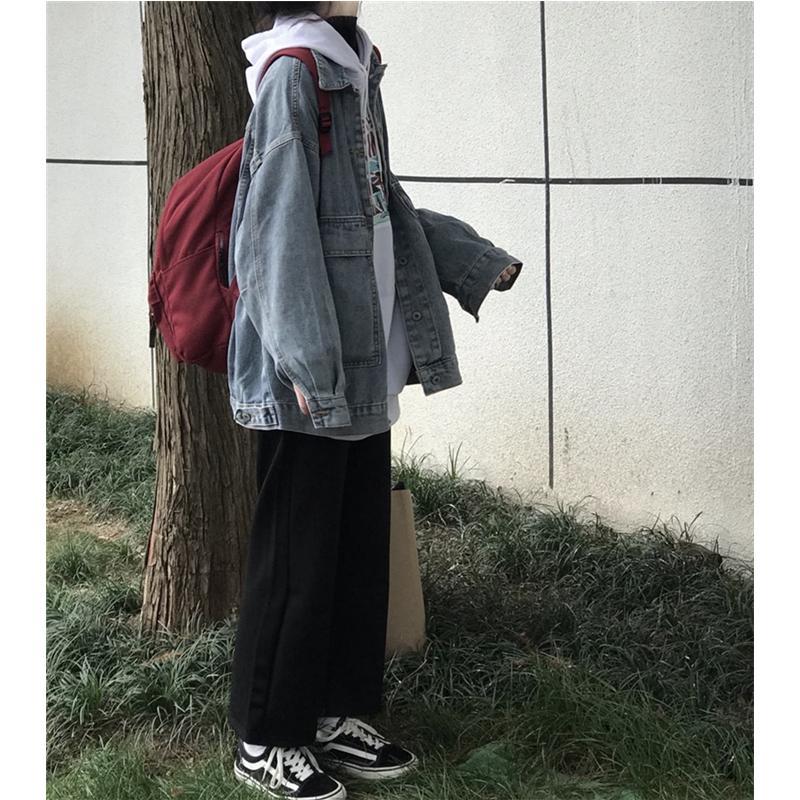 Denim jacket female Korean version loose autumn ins new small retro casual all-match student gown jacket