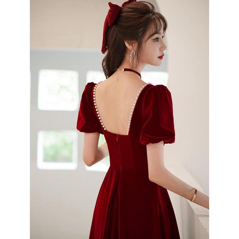 75674-敬酒服新娘2021新款小个子结婚订婚回门晚礼服裙女平时可穿长款-详情图