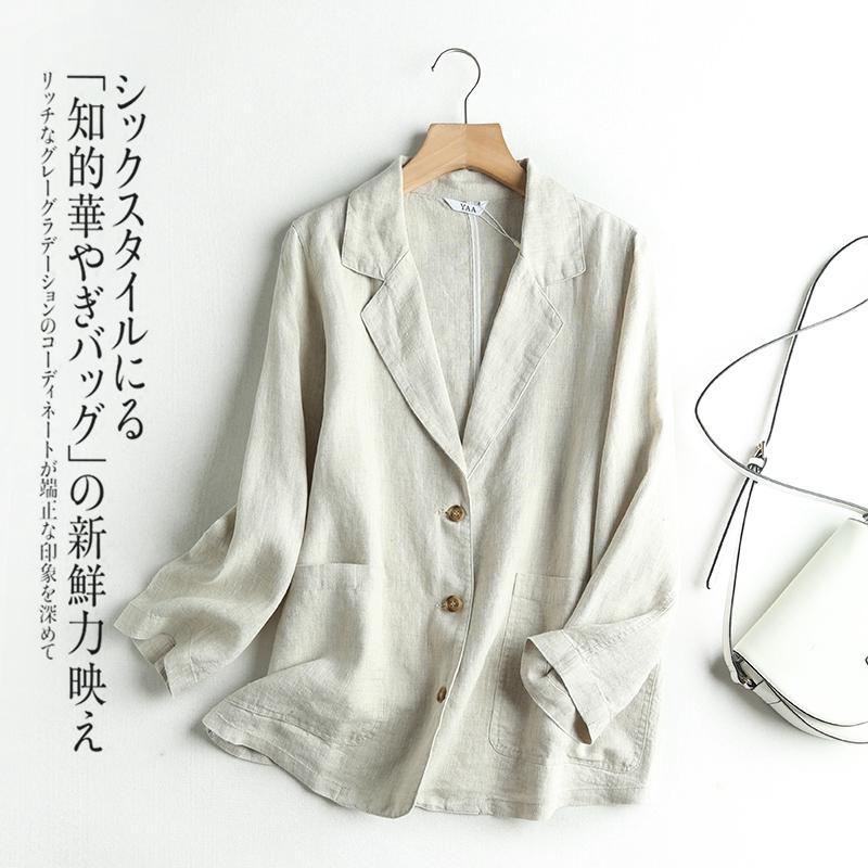 Foreign trade women's clothing original tail single cut standard tail goods fashion Korean style suit collar single row three buttons linen suit jacket women