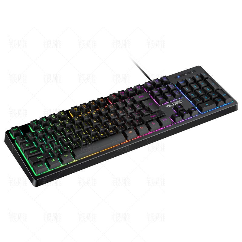 银雕 K200 游戏键盘台式笔记本通用电脑有线机械手感键盘鼠标套装