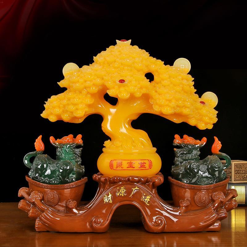 财源广进招财摇钱树聚宝盆摆件家居客厅台吧店铺收银台开业礼品