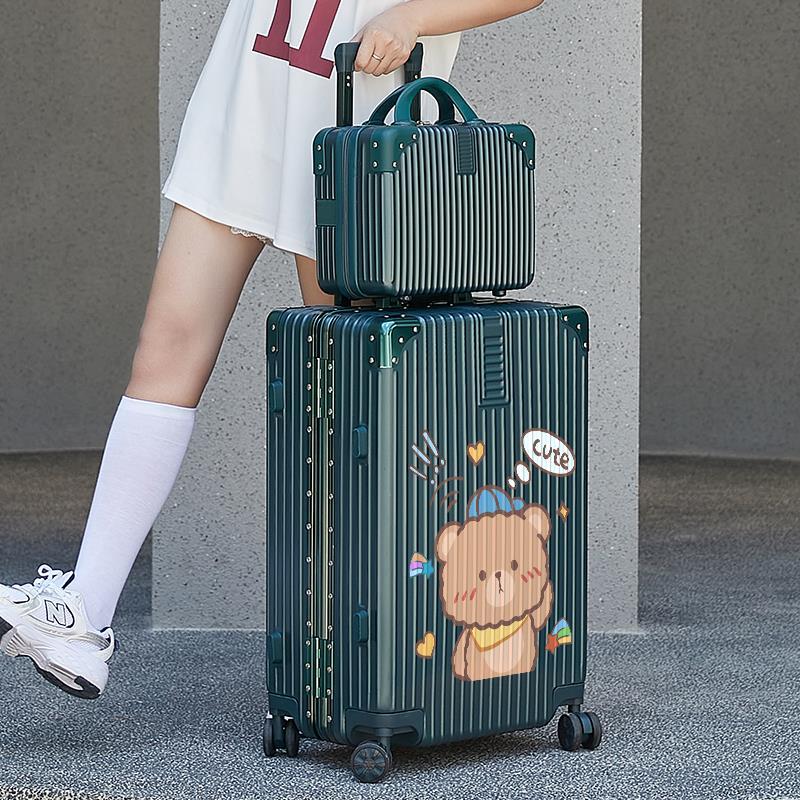 Suitcase female Japanese small student 20 inch trolley case 2021 new password leather case male strong and durable