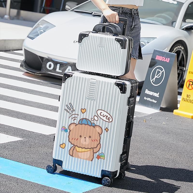 Suitcase female Japanese small student 20 inch trolley case  new password leather case male strong and durable