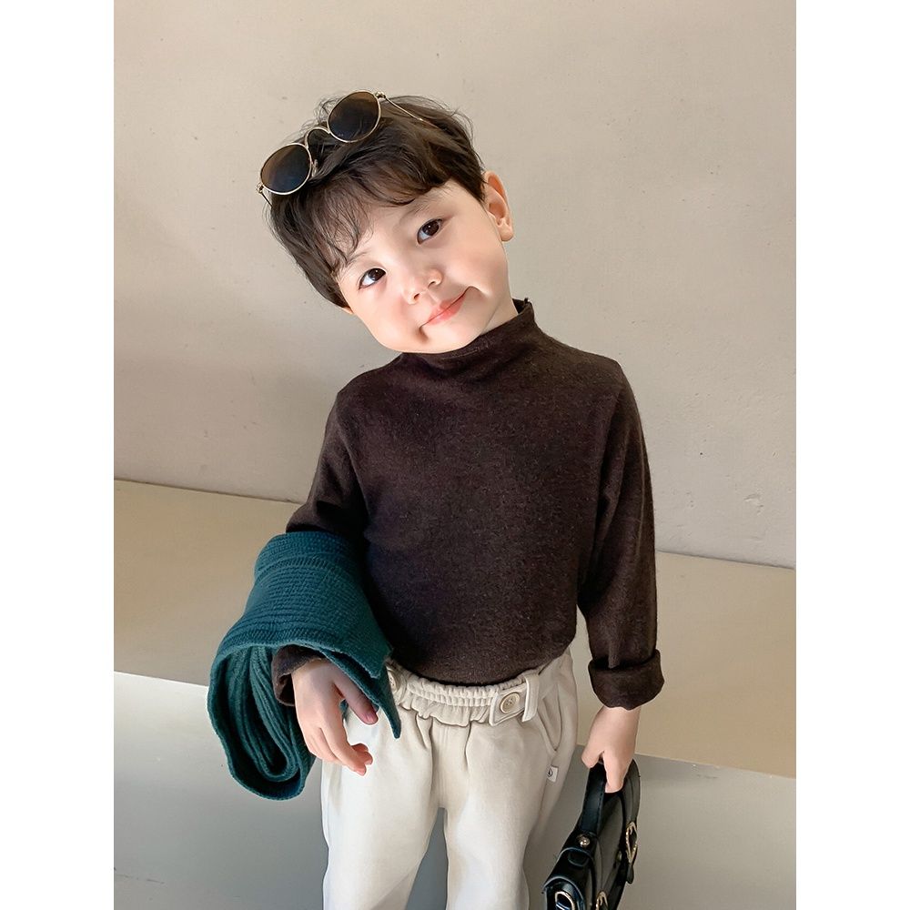 Children's bottoming shirt spring and autumn thin half-high collar children's autumn tops baby autumn clothes boys long-sleeved T-shirts
