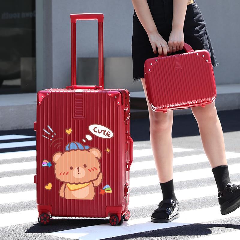 Suitcase female Japanese small student 20 inch trolley case  new password leather case male strong and durable
