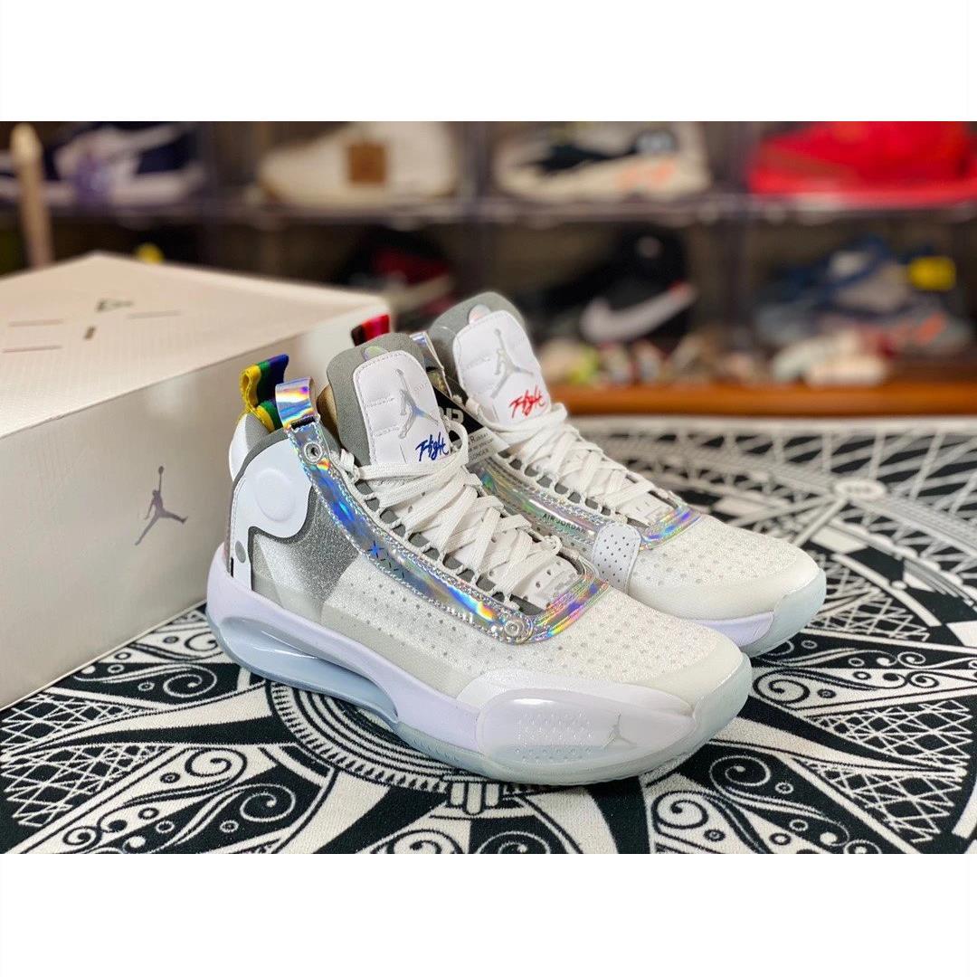 鞋aj34  white iridescentpf 白镭射 颠覆实战款 完美支持实战