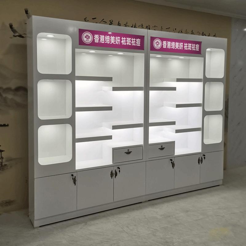 化妆品展示柜烤漆透光灯箱柜时尚护肤品展柜美容院产品展柜陈列柜