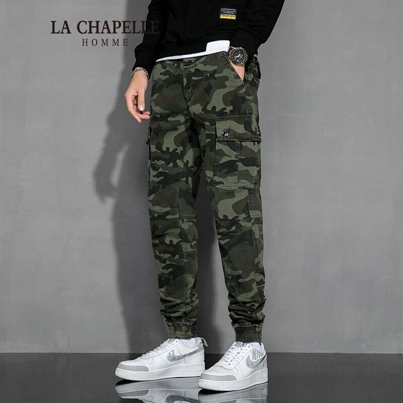 贝尔lachapellehomme迷彩裤男潮流复古工装2021新款抽绳束脚