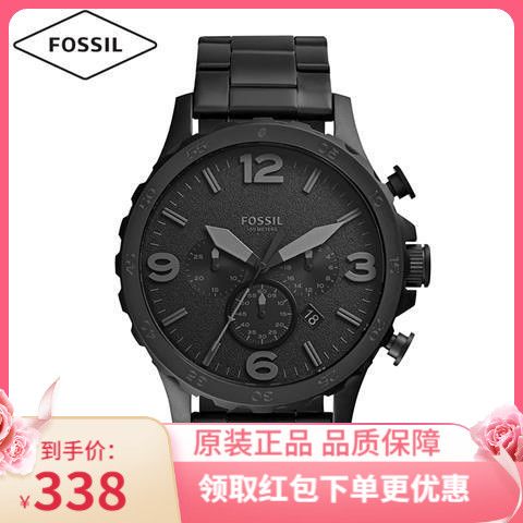 fossil化石男表欧美休闲暗夜炫酷石英防水大表盘潮流新手表jr1401