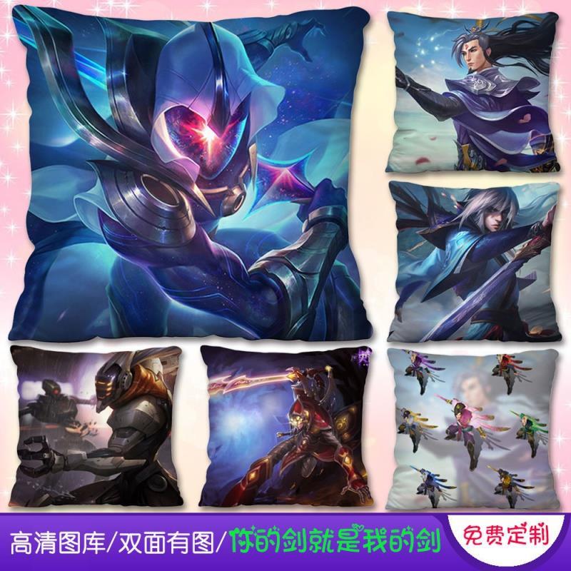 lol无极剑圣易大师玉剑传说源计划英雄皮肤抱枕小礼品短毛绒游戏