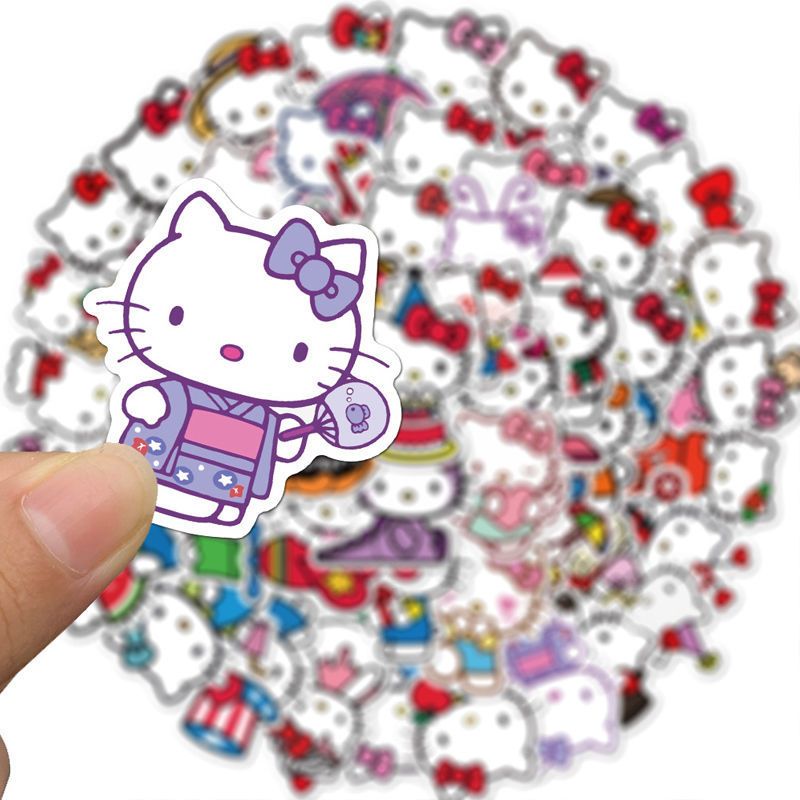 HelloKitty贴纸哈喽凯蒂猫KT猫可爱卡通手机行李箱水杯防水贴画