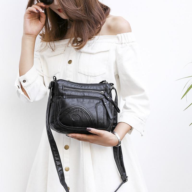  soft leather small bag, new mobile phone bag, crossbody bag, simple and versatile, multi-layered coin holder, mini women's bag