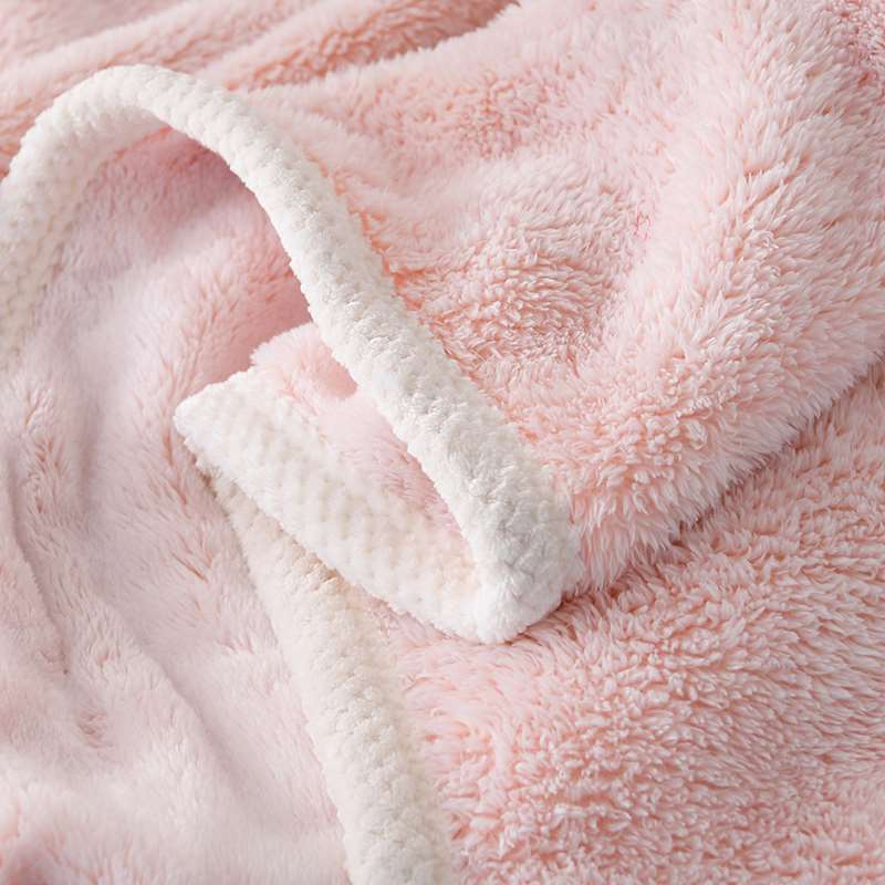冬季小毛毯夏季春秋毛巾被办公室空调沙发午休午睡珊瑚绒盖毯子粉