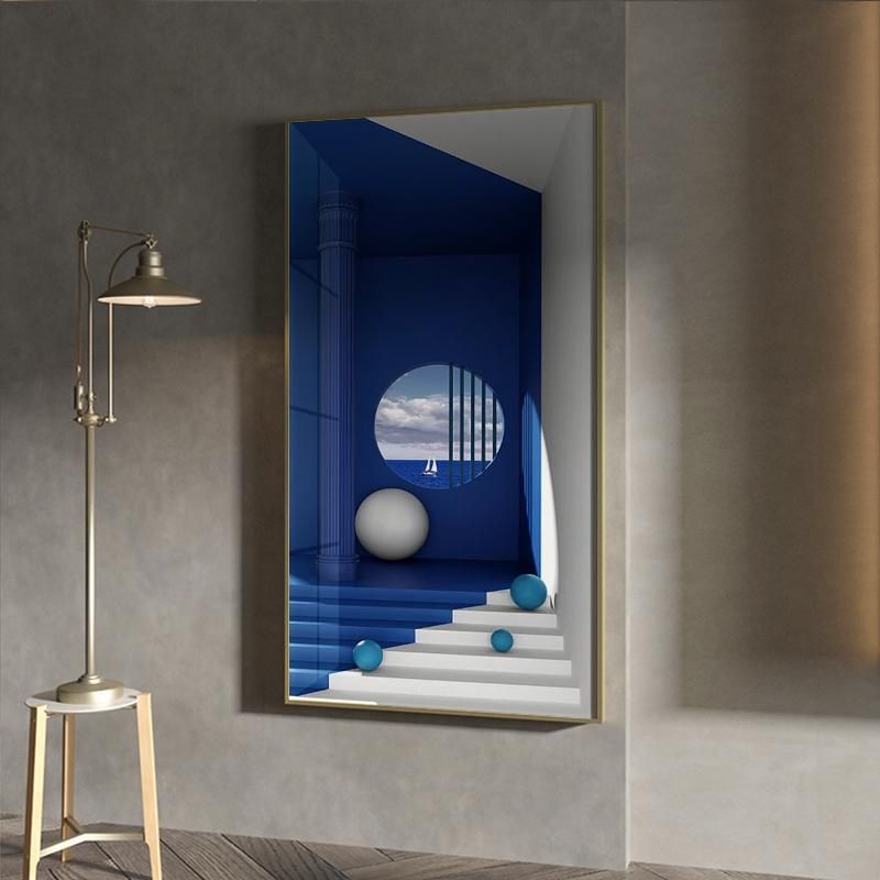 幸福的期待|玄关装饰画服装店画韩式装饰ktv壁画定制蓝色客厅挂画