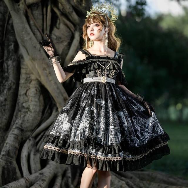 Han Mushroom Cool {spot}~factory original design Lolita castle feast dark gothic style jsk suspender dress