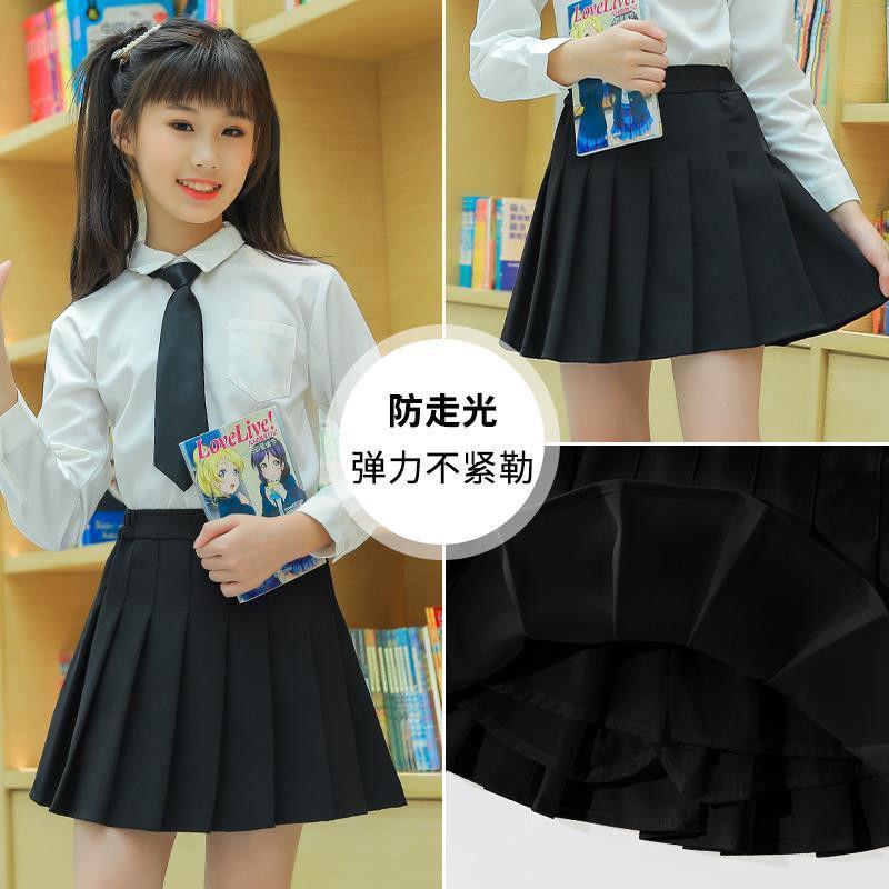 女童jk套裝學院風學生秋裝制服百褶裙兒童短裙春秋半身中大童裙子