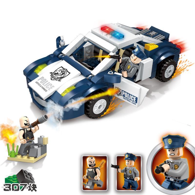 兼容乐高积木警察局系列男孩子6-12岁城市警车拼装汽车玩具