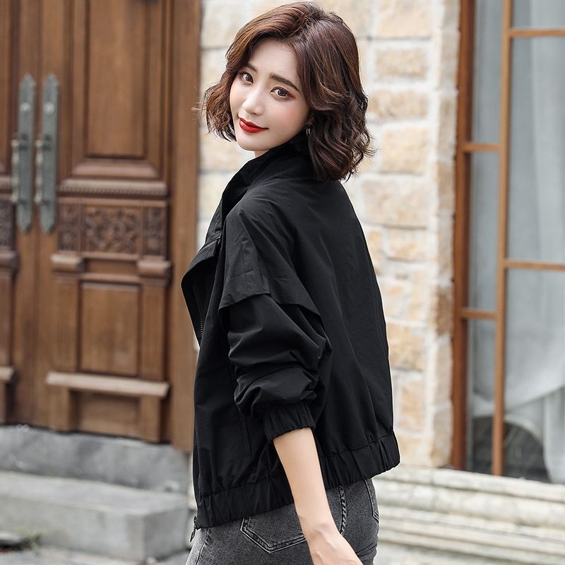 Short coat for women  new Korean version, versatile, fashionable, casual, loose, small, baseball uniform, jacket top