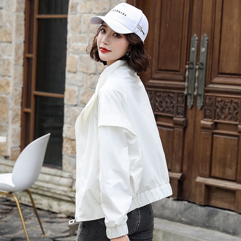 Short coat for women  new Korean version, versatile, fashionable, casual, loose, small, baseball uniform, jacket top