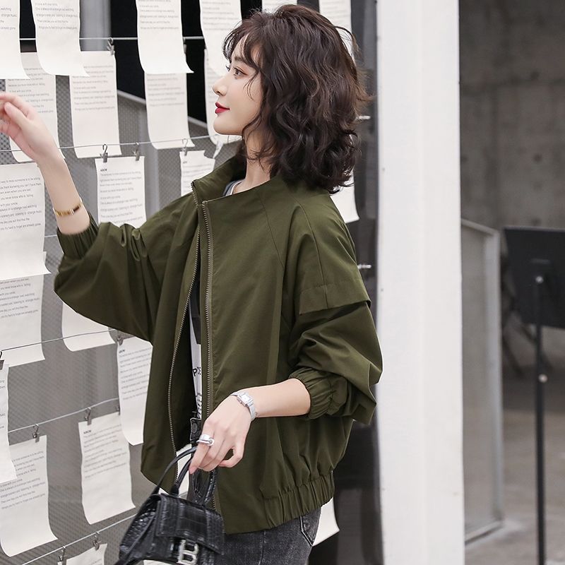 Short coat for women  new Korean version, versatile, fashionable, casual, loose, small, baseball uniform, jacket top