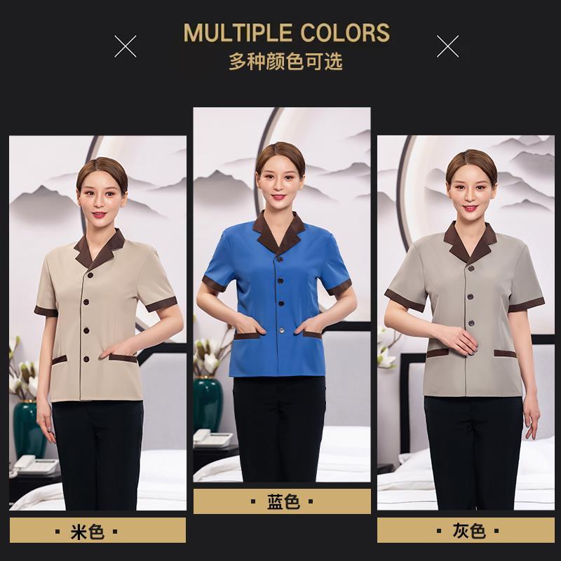 Property cleaning overalls women's short-sleeved summer hotel cleaners hospital aunt housekeeping community suit long-sleeved