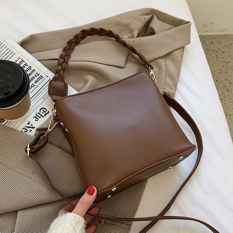 Borsa a secchiello da spalla retrò versatile, piccola e alla moda, da donna, 2025_voghion.com