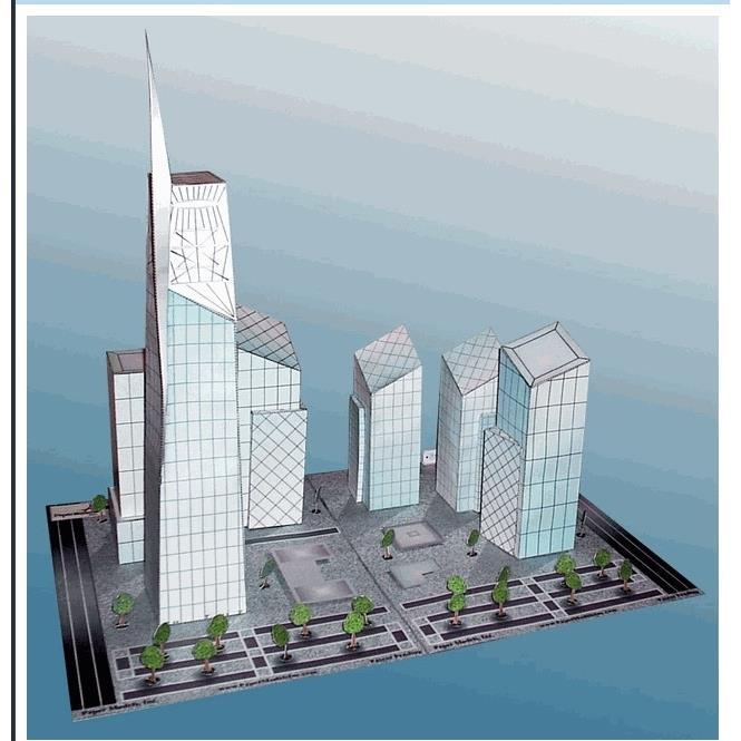 儿童手工折纸diy拼装立体3d纸模型大场景建筑摩天楼摩天大厦高楼