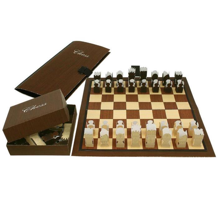 儿童手工折纸diy拼装立体3d纸质模型 国际象棋摆件娱乐剪纸制作