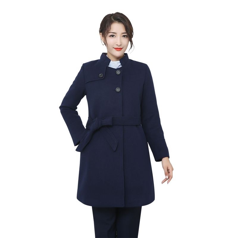  new China Mobile work clothes business hall women's coat plus cotton thick woolen work clothes autumn and winter clothes