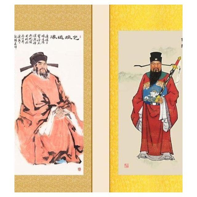 包拯画像 包公人物画丝绸画卷轴挂画 历史名人装饰画来图定制订做