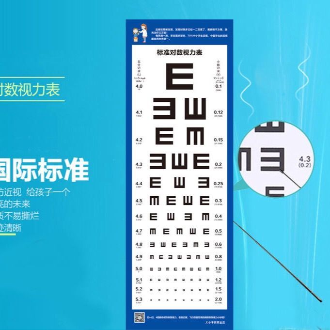 视力表对数挂图标准儿童家用卡通幼儿园测近视眼睛成人视力测试表