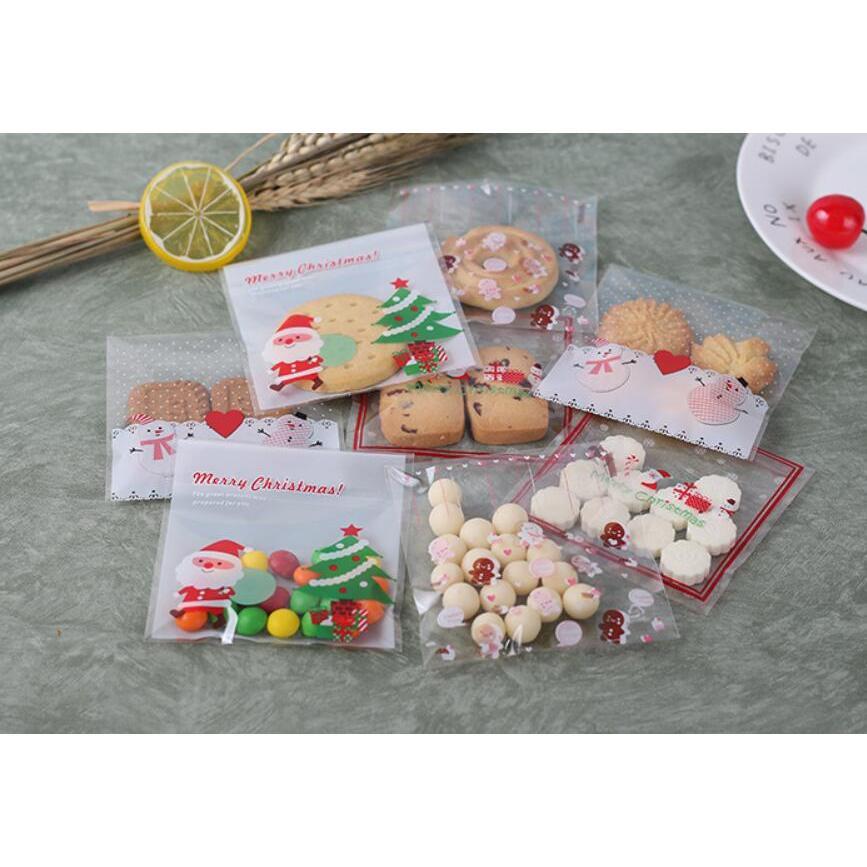 100pcs self adhesive christmas diy candy cookie gift bags