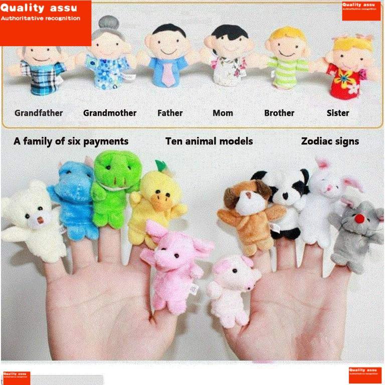 10pc animal finger puppets cartoon family members toy gift
