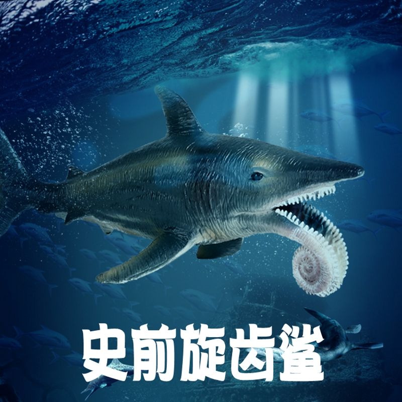 儿童海洋恐龙玩具远古生物旋齿鲨模型真动物史前怪鱼巨兽摆件