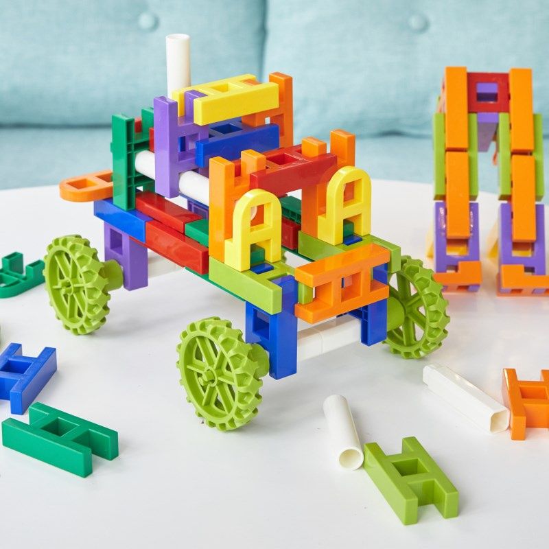 百变巧巧拼搭拼插积木塑料加厚3-6周岁儿童益智建构拼装玩具男.