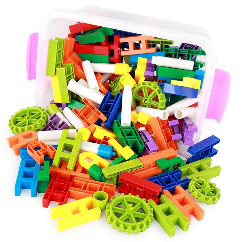 百变巧巧拼搭拼插积木塑料加厚3-6周岁儿童建构拼装玩具男孩