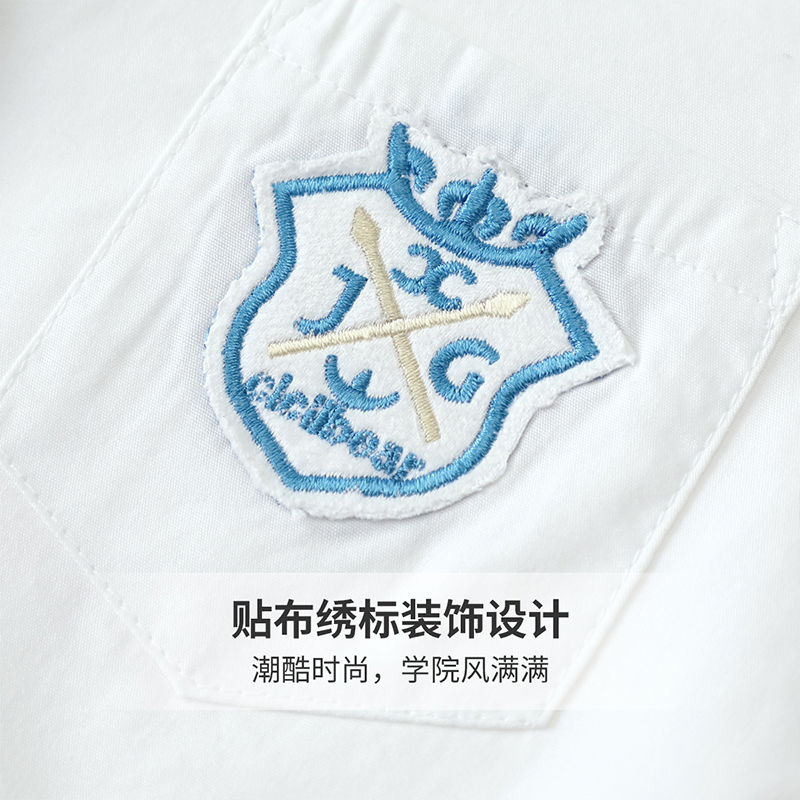 Qi Qixiong children's shirt JK uniform top college wind spring new baby clothes boy shirt female