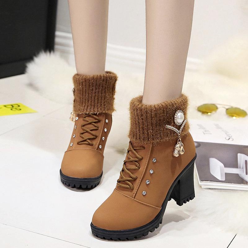 women boots ladies flat shoes plus size 41 winter 女鞋短靴