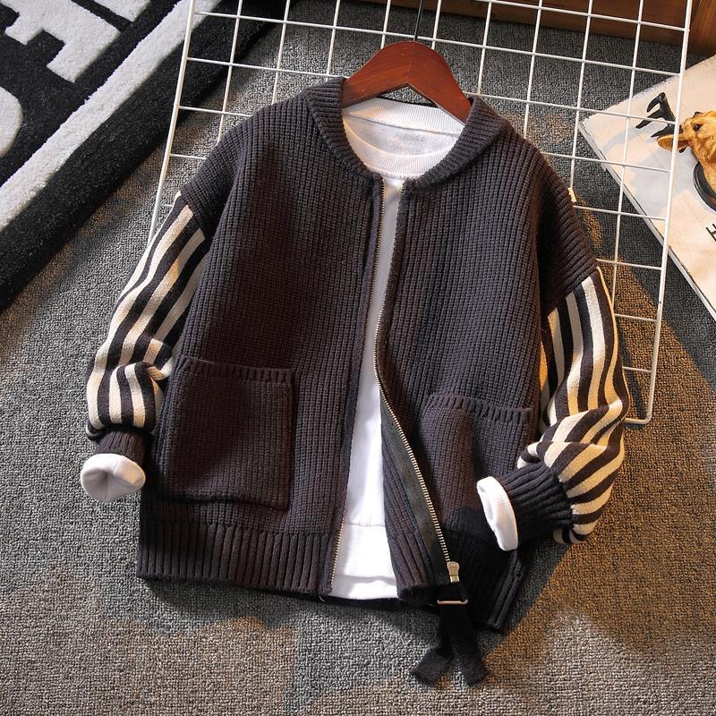 Children's clothing boys' cardigan sweater 2023 new children's knitted jacket middle and big children's spring and autumn style boy's autumn clothing tide