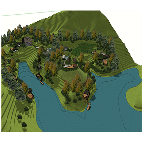 山地度假休闲公园景观设计su草图大师园林景观sketchup建筑模型vr