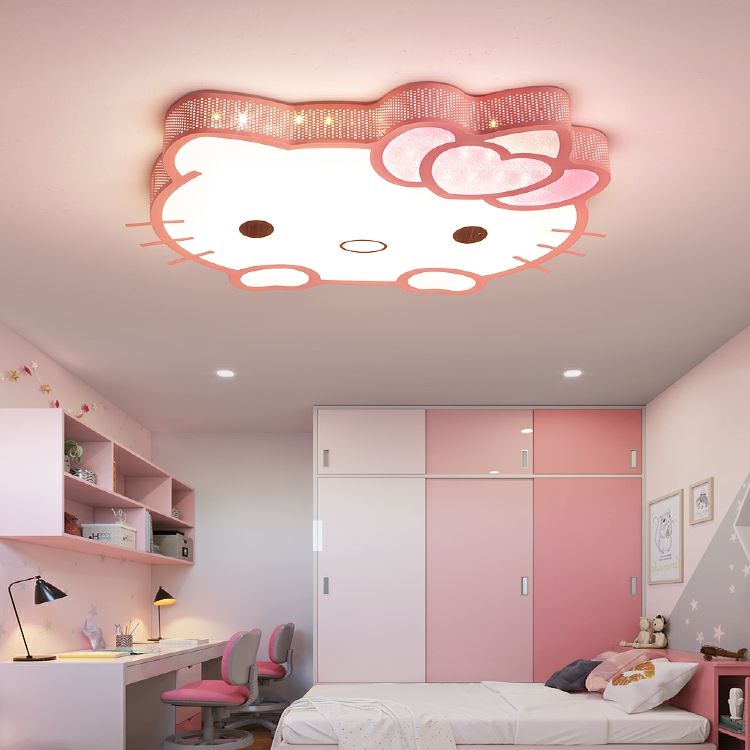 儿童房灯hellokitty猫卡通吸顶灯温馨女孩公主房间凯蒂猫卧室灯具